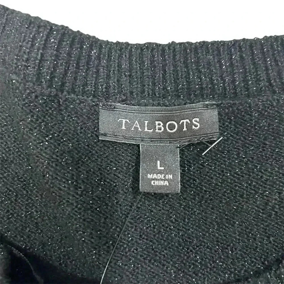 Talbots Women's Multicolor Glitter Knit Tie Waist Dress Size L - Picture 4 of 7